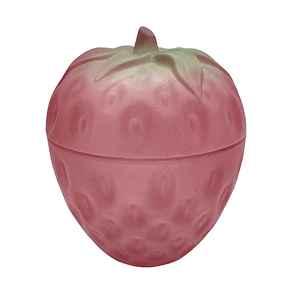 Vintage glass and resin strawberry shaped box candy dish